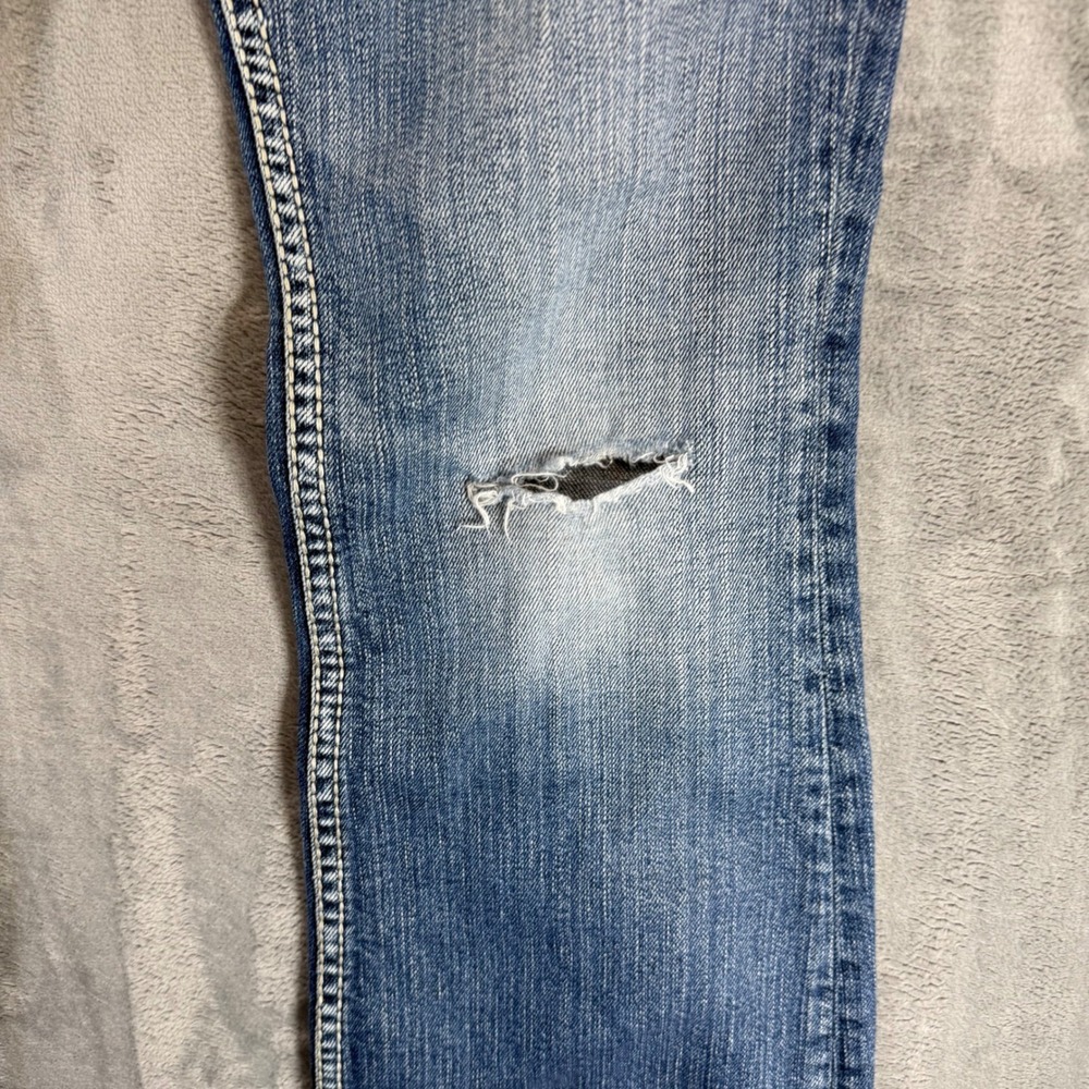 Silver Jeans Suki Surplus Bootcut Jeans Women's Size 27x32 Blue Denim Distressed - Picture 7 of 8